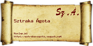 Sztraka Ágota névjegykártya